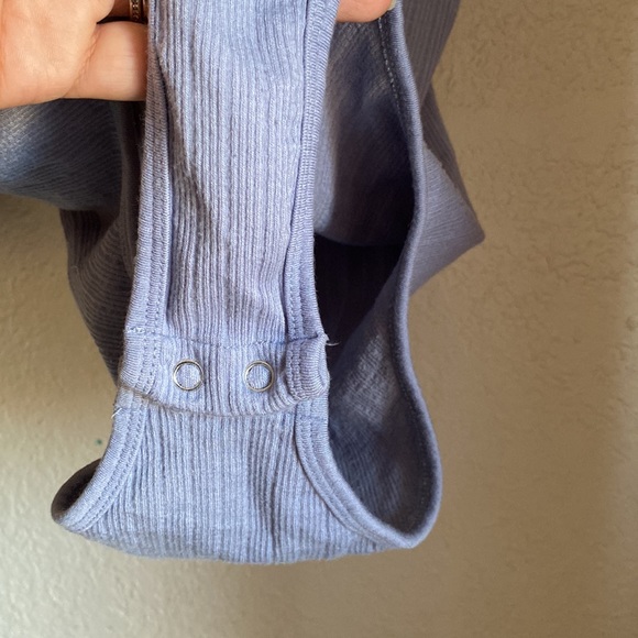 Aura Stretch Bodysuit - Ribbed Powder Blue - Picture 5 of 9